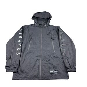 Cloud 9 Stratus Black Full Zip Windbreaker Jacket Mens XL Hooded Nylon